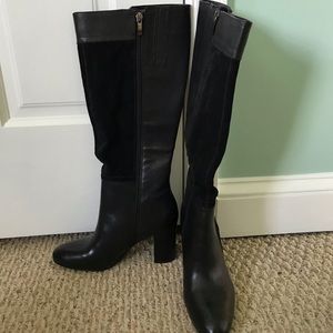 Tall Black Franco Sarto Heeled Boots